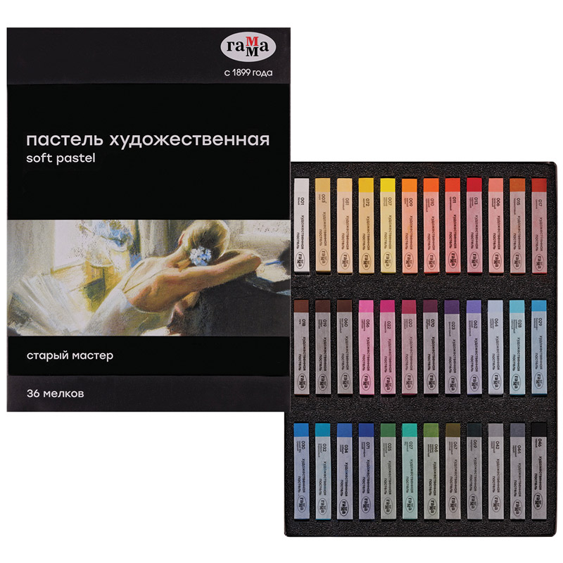 мелки пастельные 36цв. "старый мастер" (гамма) Мелки пастельные 36цв. "старый мастер" (гамма)