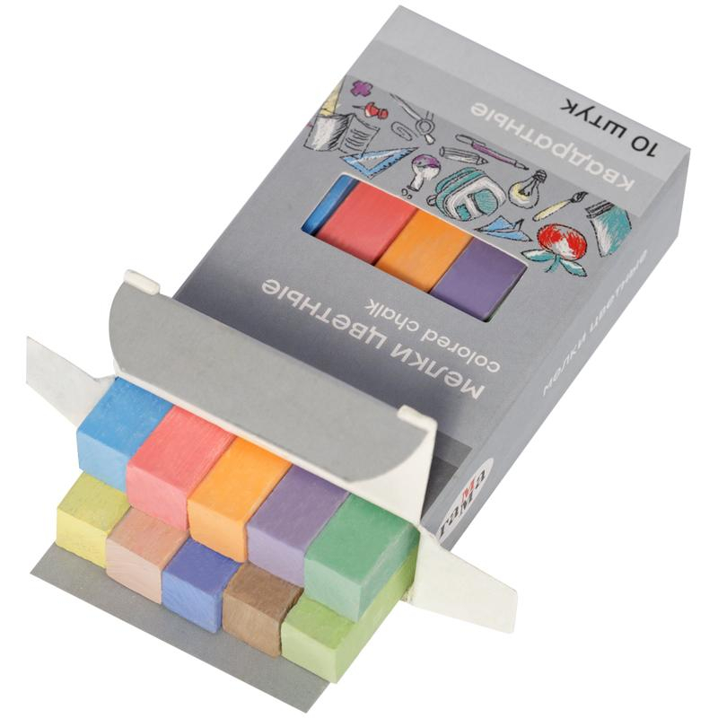 мел цветной 10 шт. квадратный Мел цветной 10 шт. квадратный