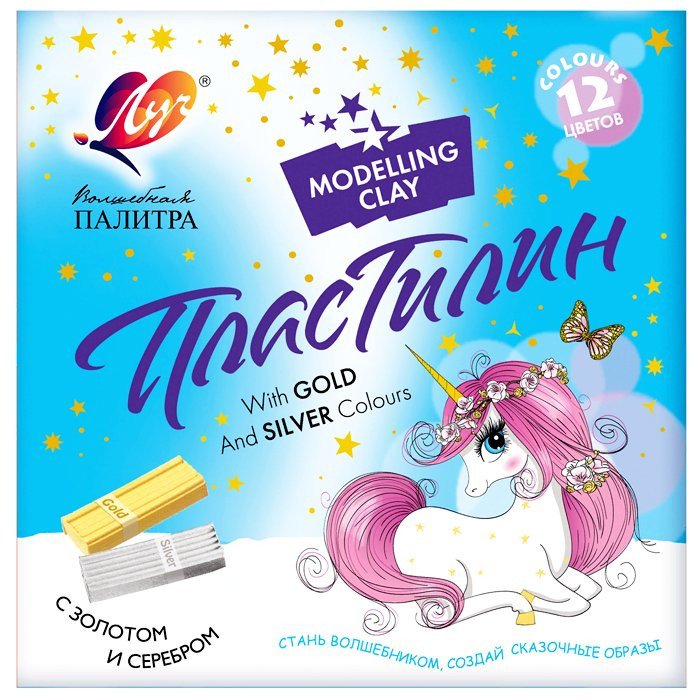 пластилин "волшебная палитра" ("луч") 12 цв. стек Пластилин "волшебная палитра" ("луч") 12 цв. стек
