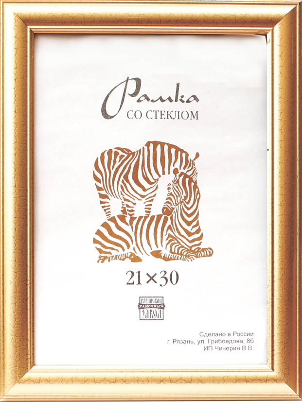 рамка для фото 21х30 широкий пластик золото Рамка для фото 21х30 широкий пластик золото
