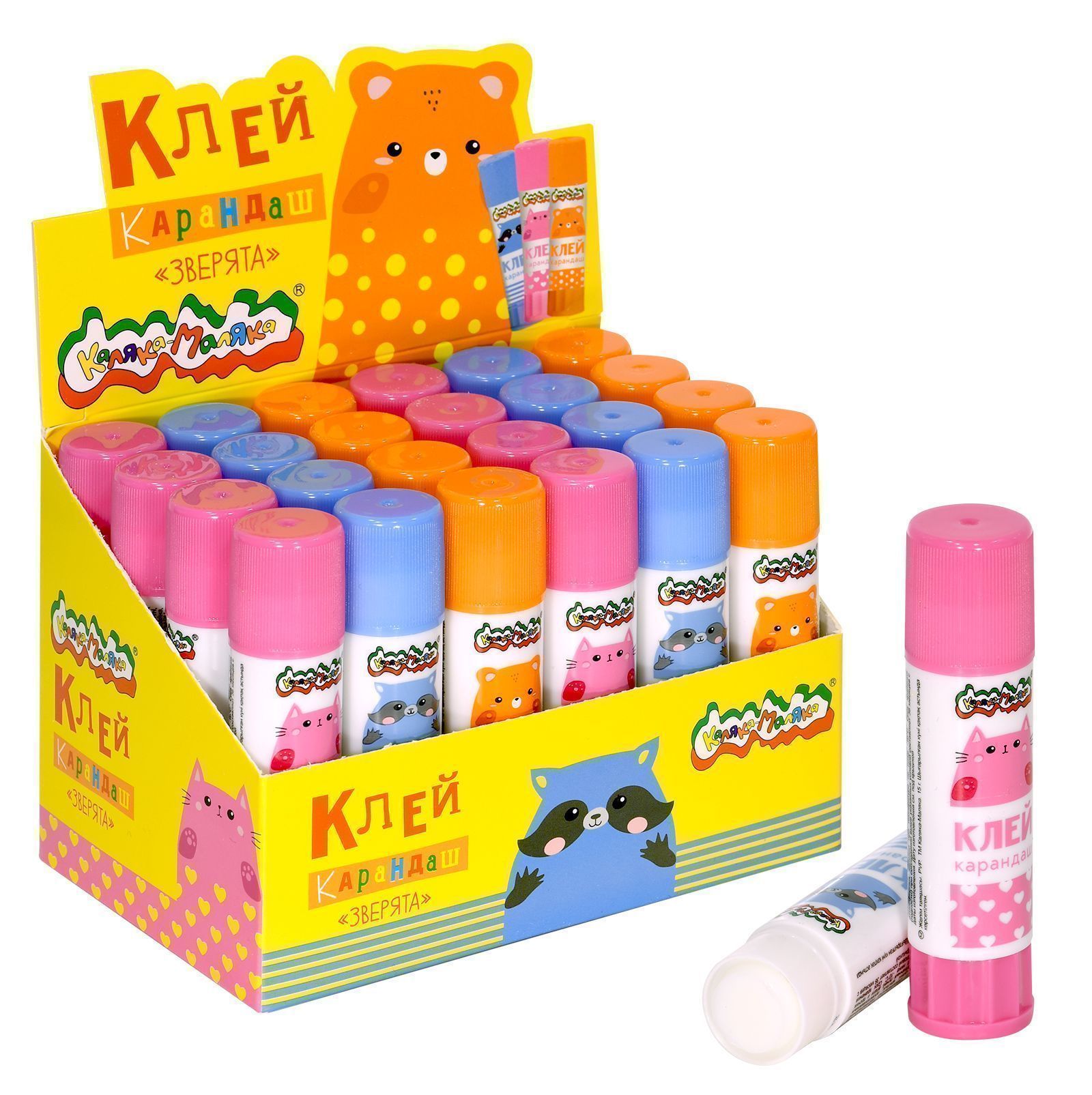 клей-карандаш каляка-маляка зверята 15г pvp Клей-карандаш каляка-маляка зверята 15г pvp