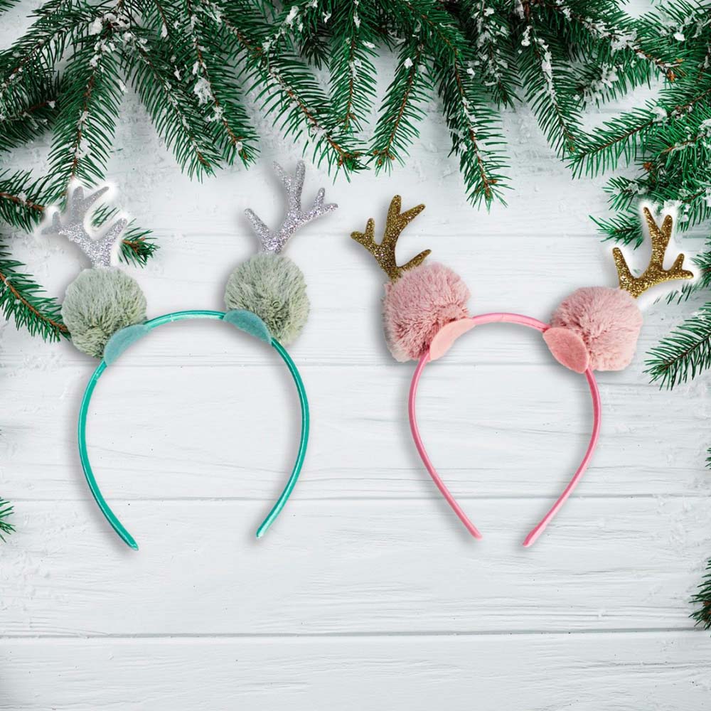 карнавальный ободок "оленьи рожки" 22см асс-т Карнавальный ободок "оленьи рожки" 22см асс-т