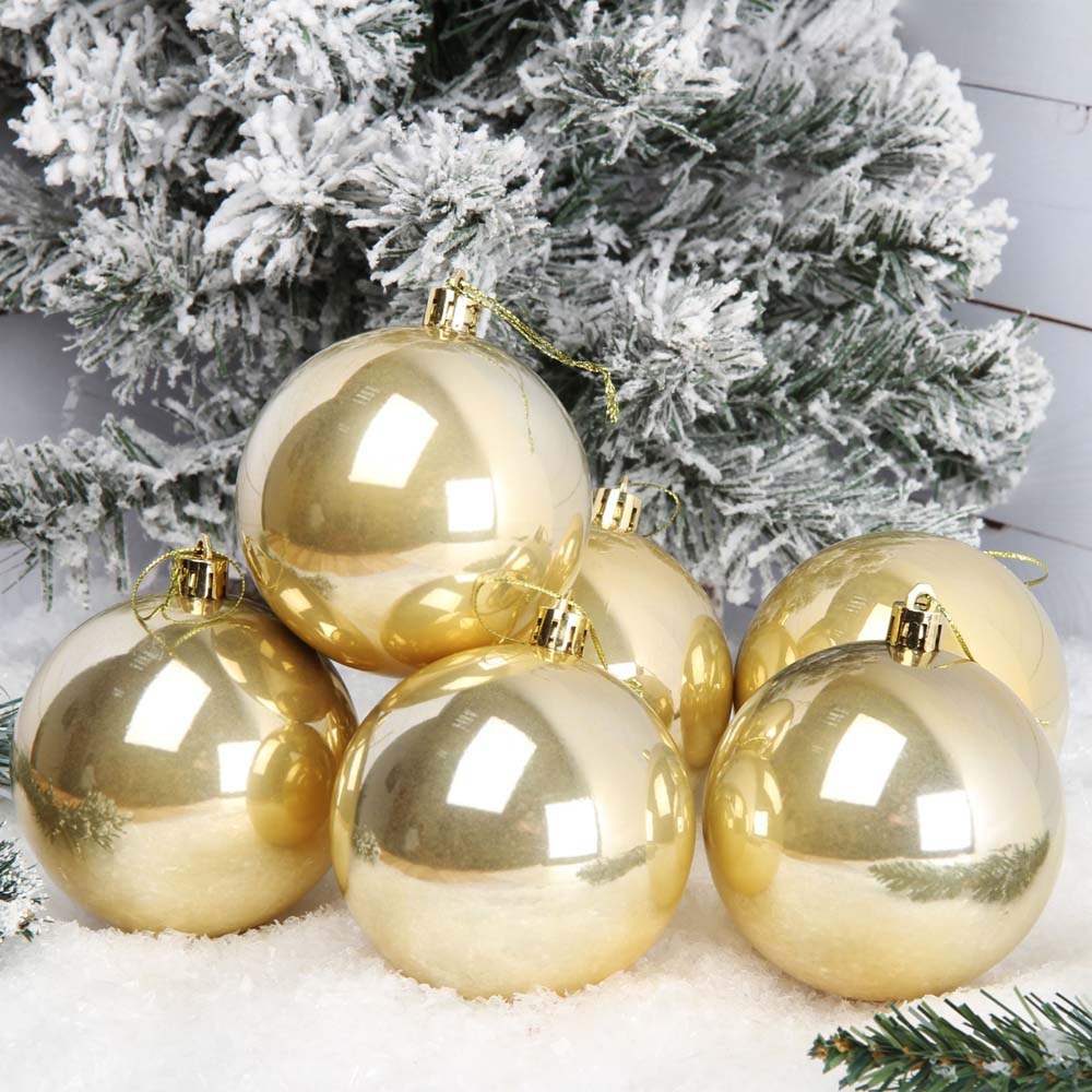 набор шаров 8см 6шт. "перламутр" золото (пластик) Набор шаров 8см 6шт. "перламутр" золото (пластик)