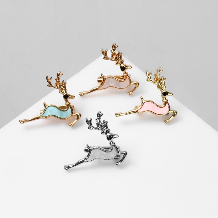 новогодняя брошь "олень" грациозный микс Новогодняя брошь "олень" грациозный микс