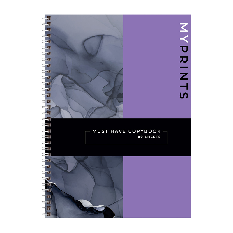 тетрадь а4 тв.обл. гребень 80л. кл. "my prints" (bg) мат.лам. Тетрадь а4 тв.обл. гребень 80л. кл. "my prints" (bg) мат.лам.