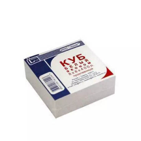 бумага для заметок белая 80х80х40мм 400л. "лихт" прокл.край Бумага для заметок белая 80х80х40мм 400л. "лихт" прокл.край