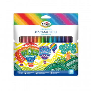 фломастеры "классические" 18цв. к/уп Фломастеры "классические" 18цв. к/уп
