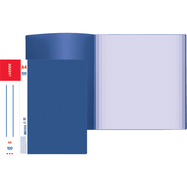 папка пл. с 100 вклад. а4 "devente" daily 800мкм синяя Папка пл. с 100 вклад. а4 "devente" daily 800мкм синяя