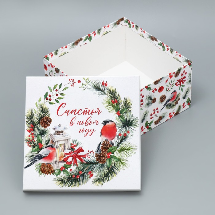 коробка "счастья в новом году" 22х22х12см Коробка "счастья в новом году" 22х22х12см