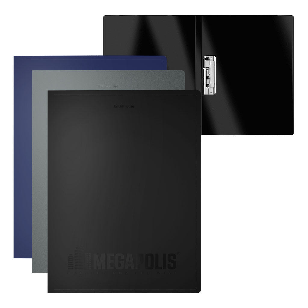 папка пласт. с зажимом erich krause "megapolis" 600мкм асс-т Папка пласт. с зажимом erich krause "megapolis" 600мкм асс-т