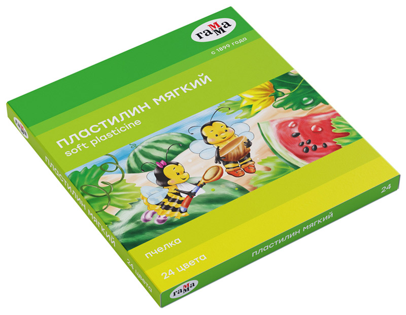 пластилин восковой "пчелка" 24 цв. к/уп. 360 гр. стек Пластилин восковой "пчелка" 24 цв. к/уп. 360 гр. стек