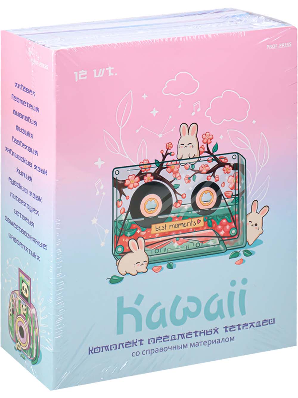 тетради предметные "kawaii" комплект 12шт. 48л. (проф-пресс) софт тач,выб.лак Тетради предметные "kawaii" комплект 12шт. 48л. (проф-пресс) софт тач,выб.лак