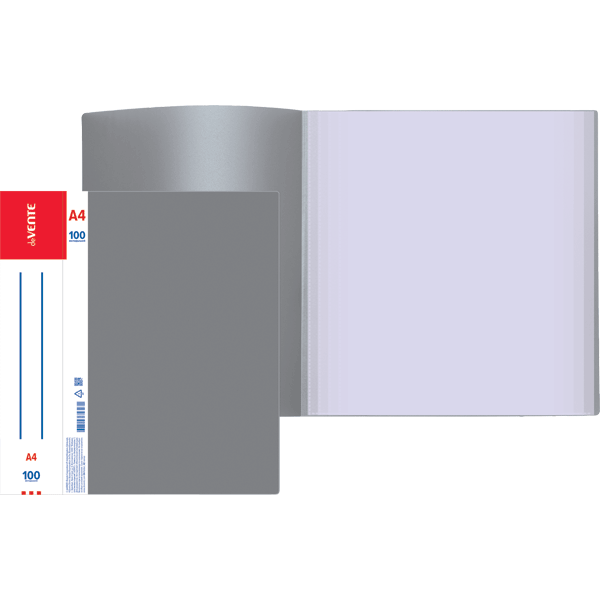 папка пл. с 100 вклад. а4 "devente" daily 800мкм серая Папка пл. с 100 вклад. а4 "devente" daily 800мкм серая