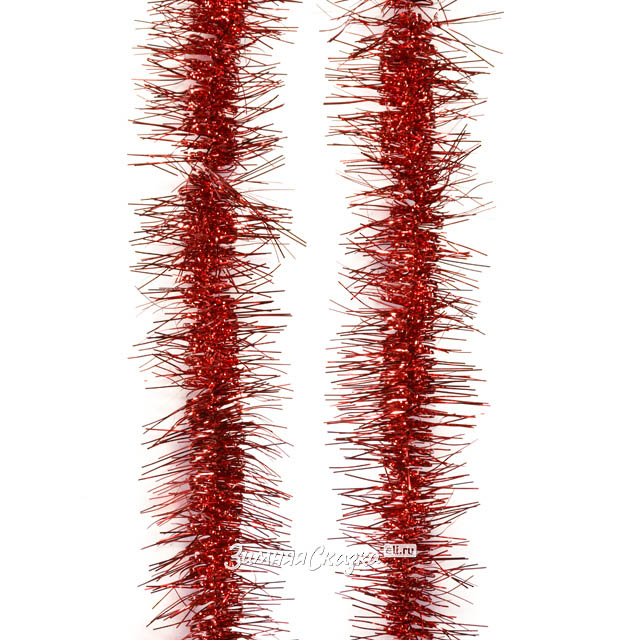 мишура "вьюга" красная (7,5см 2,7м) штрих-код Мишура "вьюга" красная (7,5см 2,7м) штрих-код