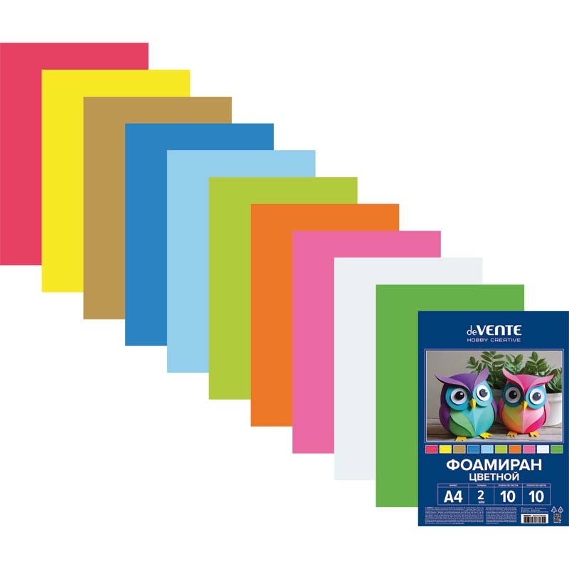 набор фоамирана "devente" а4 10 листов 10 цветов 2мм Набор фоамирана "devente" а4 10 листов 10 цветов 2мм