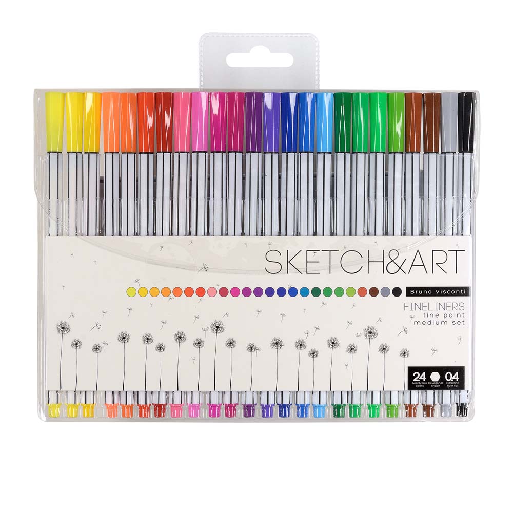 набор линеров bruno visconti "sketch&art" 0,4мм 24цв.разовые Набор линеров bruno visconti "sketch&art" 0,4мм 24цв.разовые