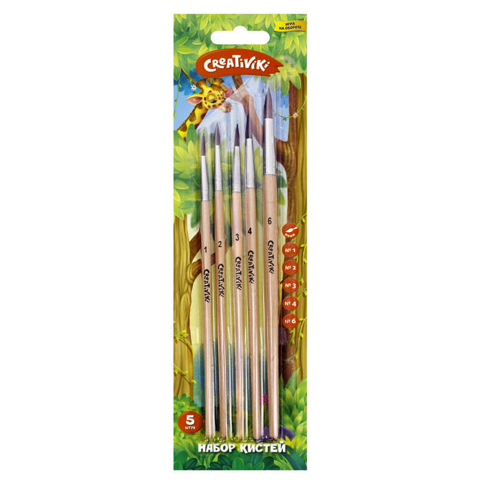 кисти в наборе "creativiki" 5 шт. (пони №1,2,3,4,6) Кисти в наборе "creativiki" 5 шт. (пони №1,2,3,4,6)