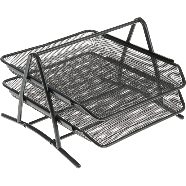 лоток для бумаг и папок 2 секц. металл.стерж. devente чёрный Лоток для бумаг и папок 2 секц. металл.стерж. devente чёрный