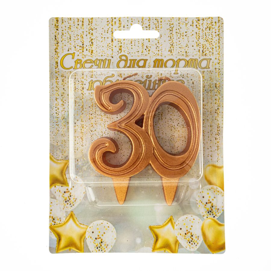свеча для торта "цифра 30" грация (бронза) Свеча для торта "цифра 30" грация (бронза)