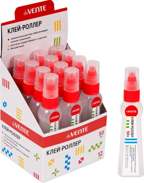 клей канцелярский роллер "devente" 50мл Клей канцелярский роллер "devente" 50мл