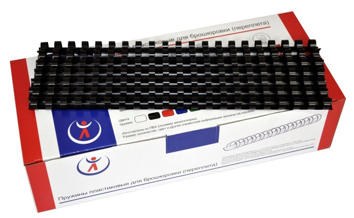 пружина пластик. 19 мм (146-170л.) черная (100 шт.) Пружина пластик. 19 мм (146-170л.) черная (100 шт.)