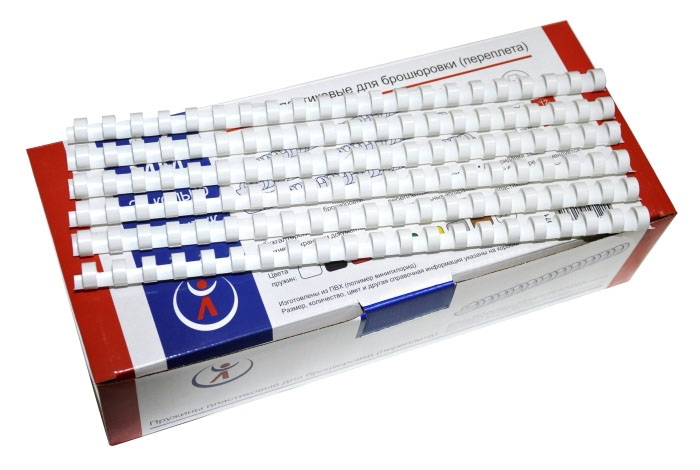 пружина пластик. 19 мм (146-170л.) белая (100 шт.) Пружина пластик. 19 мм (146-170л.) белая (100 шт.)