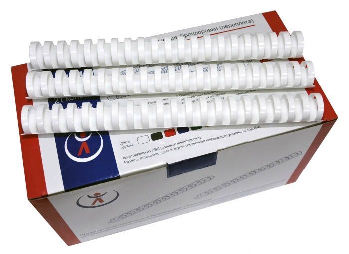 пружина пластик. 45 мм (361-440л.) белая (50 шт.) Пружина пластик. 45 мм (361-440л.) белая (50 шт.)