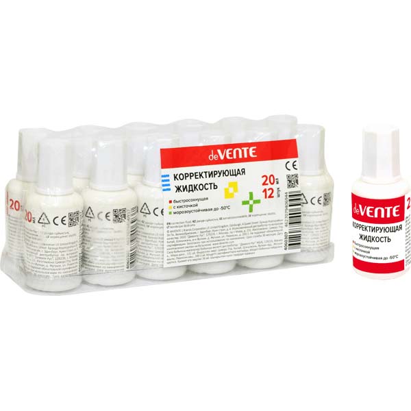 корректирующая жидк. "devente" с кисточкой на спирт.основе 20мл. Корректирующая жидк. "devente" с кисточкой на спирт.основе 20мл.