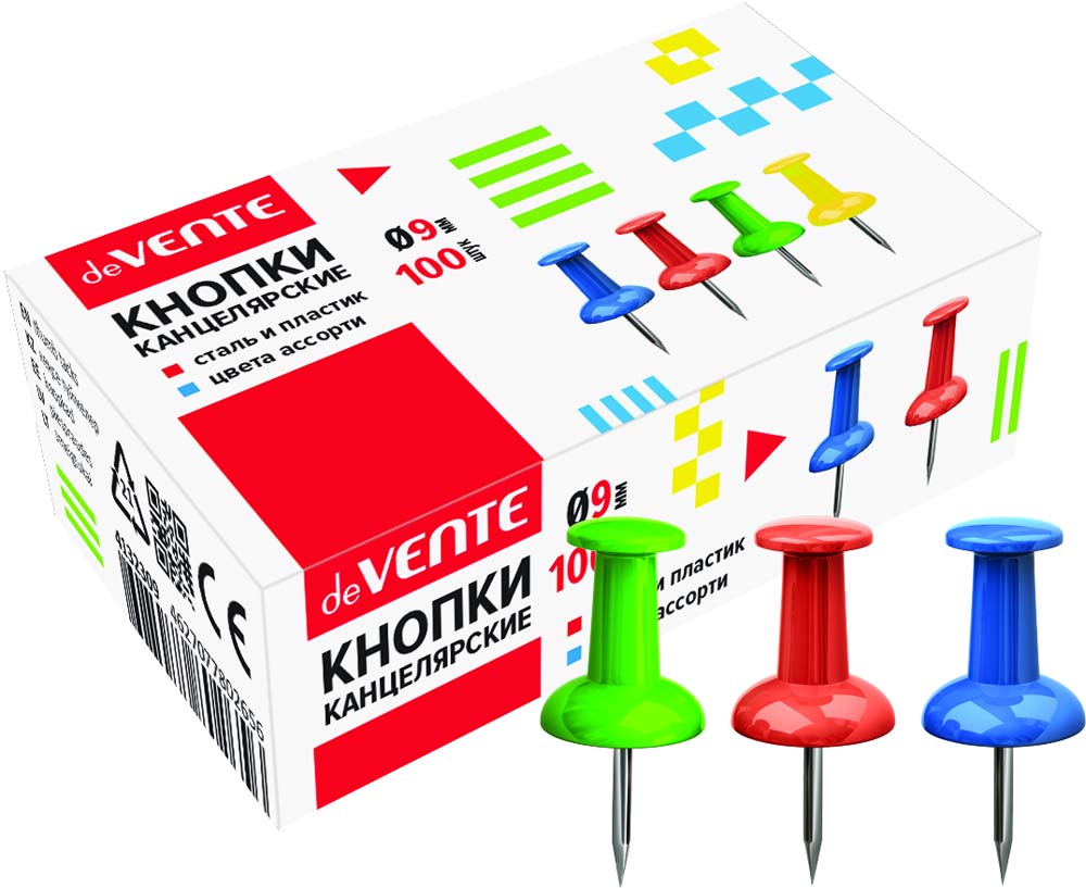 кнопка-гвоздик силовая devente цвет. 100шт. карт.упак. Кнопка-гвоздик силовая devente цвет. 100шт. карт.упак.