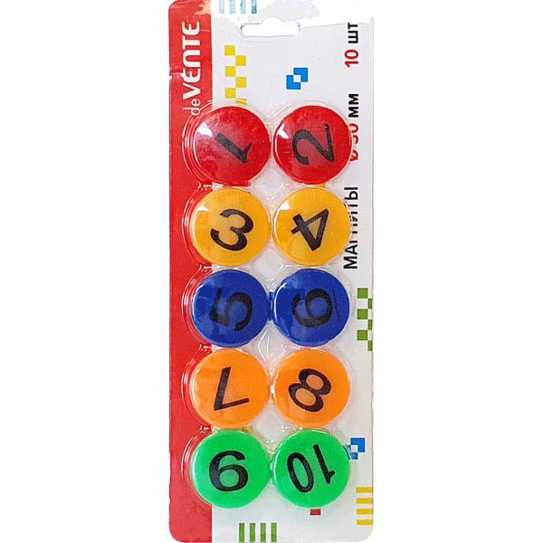 магниты д/демонстрац. досок d30мм 10шт "devente. numerals" Магниты д/демонстрац. досок d30мм 10шт "devente. numerals"