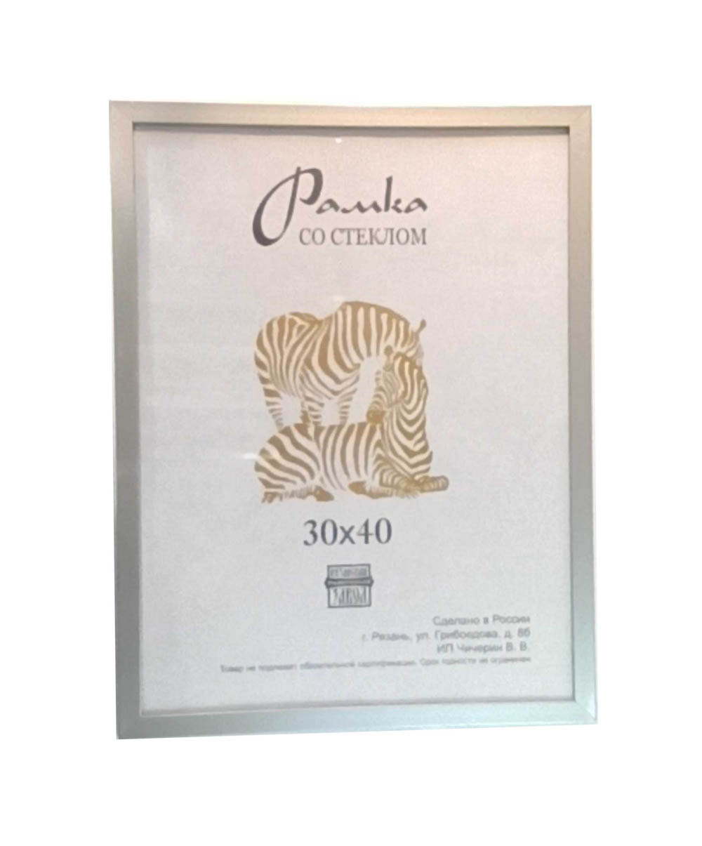 рамка для фото 30х40 пластик матовое серебро Рамка для фото 30х40 пластик матовое серебро