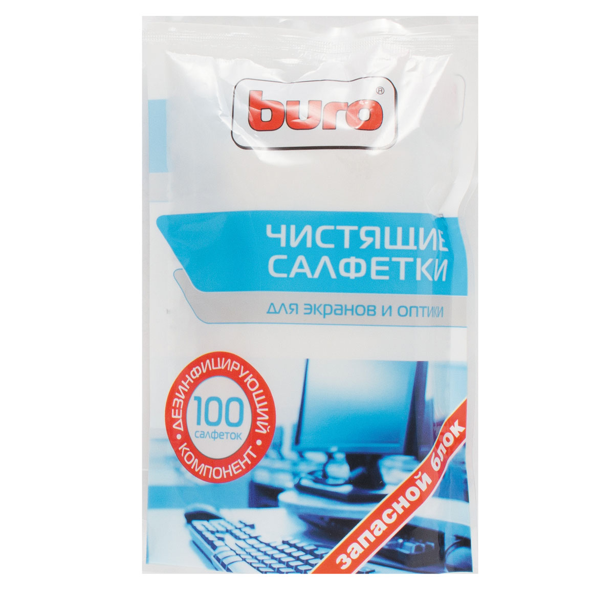 салфетки д/чистки экрана "buro" 100 шт. зап.блок Салфетки д/чистки экрана "buro" 100 шт. зап.блок