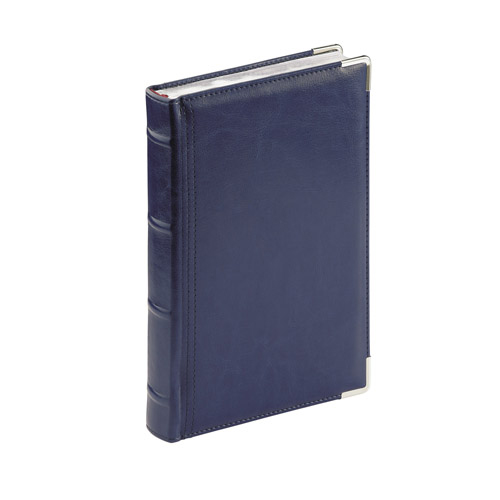 ежедневник полудат. а5 bruno visconti "boss" синий с серебряным срезом,металл.уголок,кож.зам. Ежедневник полудат. а5 bruno visconti "boss" синий с серебряным срезом,металл.уголок,кож.зам.