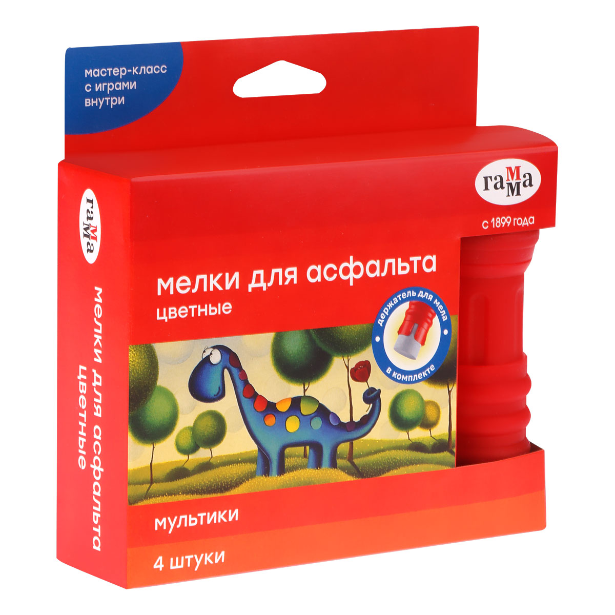 мел цветной для асфальта "мультики" 4шт. Мел цветной для асфальта "мультики" 4шт.