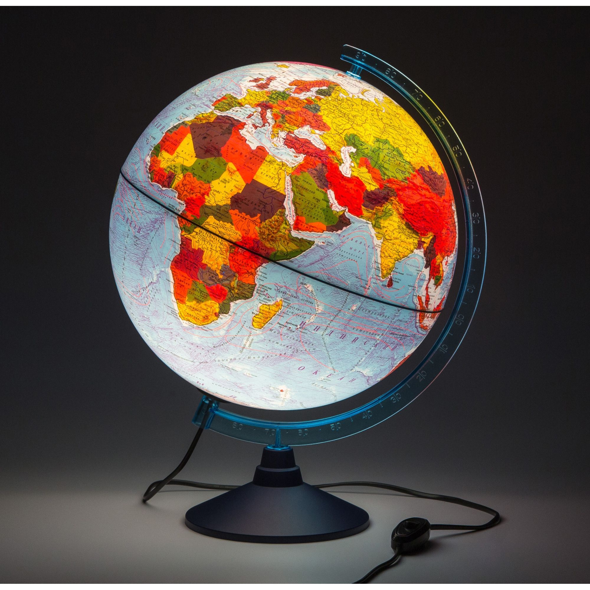 глобус физико-политический диаметр 320мм "globen" с подсветкой с пласт. подставкой Глобус физико-политический диаметр 320мм "globen" с подсветкой с пласт. подставкой