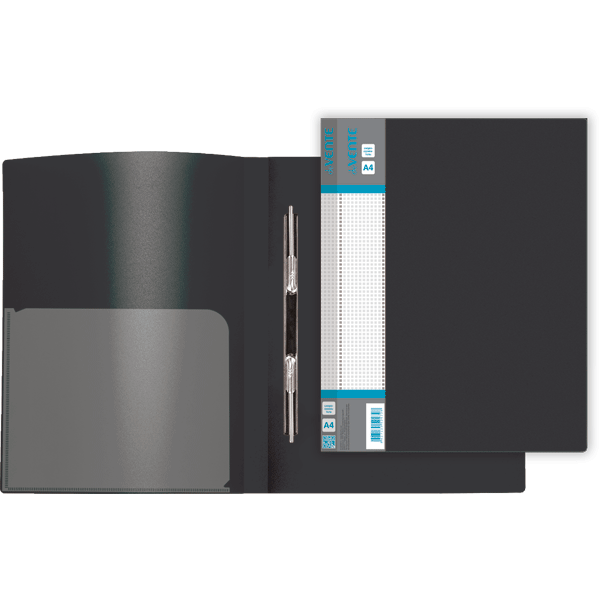 папка пласт. с пружин. скоросш. 0,7мм "devente daily" чёрная с карманом Папка пласт. с пружин. скоросш. 0,7мм "devente daily" чёрная с карманом