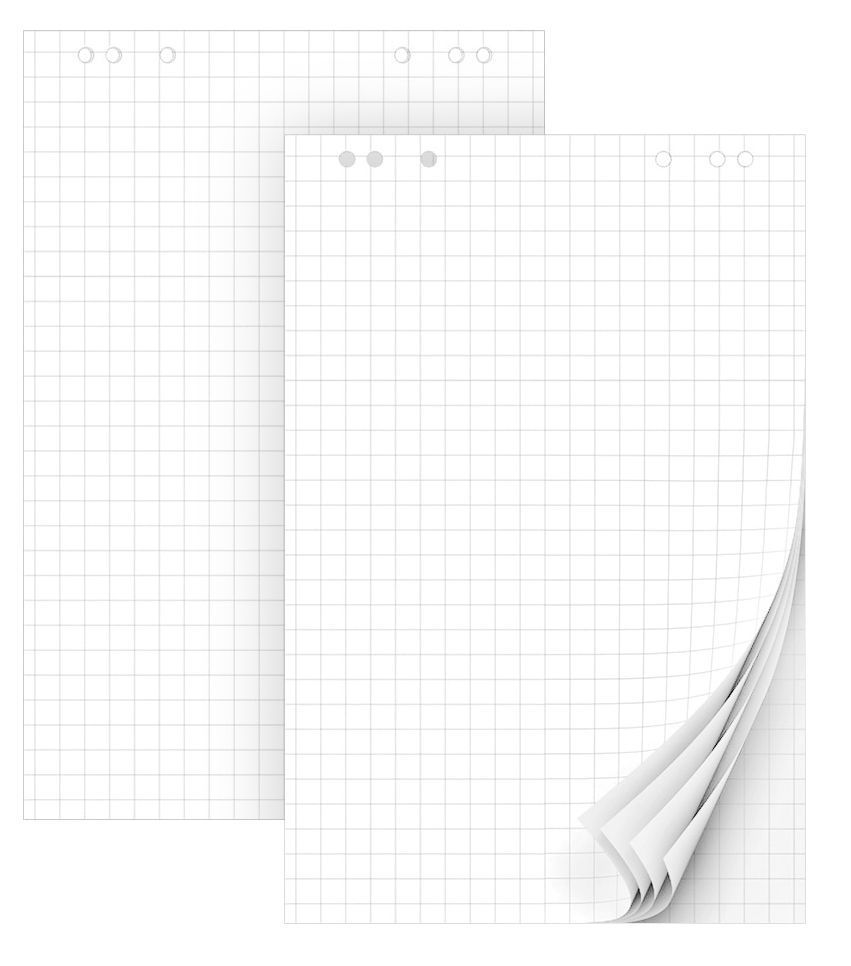 бумага для флипчарта 600х900 мм 20 л. в клетку 65г/м2 Бумага для флипчарта 600х900 мм 20 л. в клетку 65г/м2