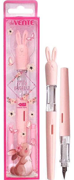 ручка перьевая devente "зайка" синяя,корп.розовый Ручка перьевая devente "зайка" синяя,корп.розовый