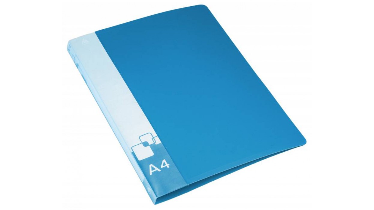 папка пласт. с 4-я кольцами 4см внутр. карман 0,8мм синяя Папка пласт. с 4-я кольцами 4см внутр. карман 0,8мм синяя