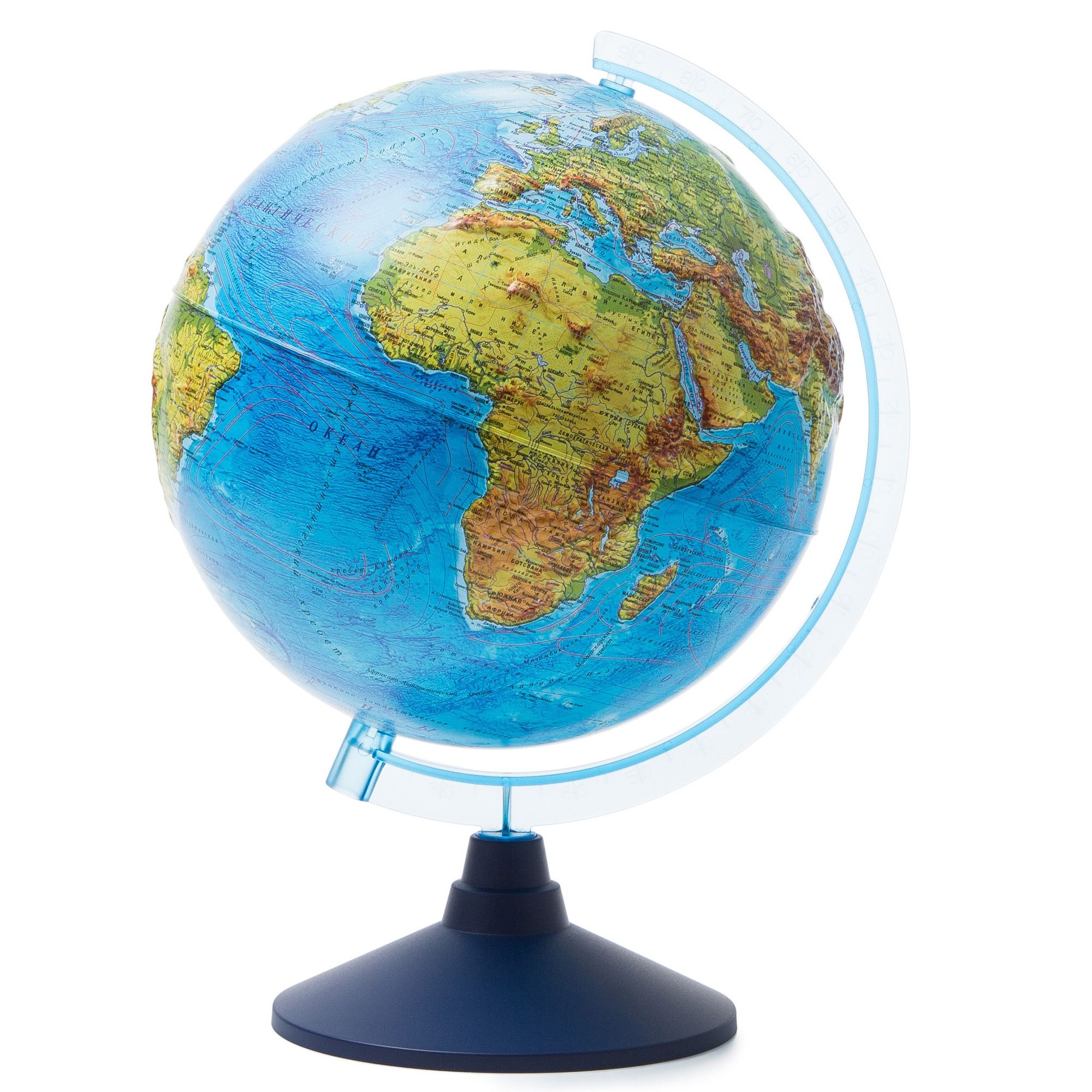 глобус физический диаметр 250мм "globen" рельефный с пласт. подставкой Глобус физический диаметр 250мм "globen" рельефный с пласт. подставкой