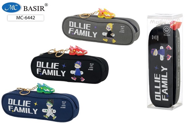 пенал-косметичка на молнии "ollie family" 225х75х60мм ткань + брелок асс-т Пенал-косметичка на молнии "ollie family" 225х75х60мм ткань + брелок асс-т