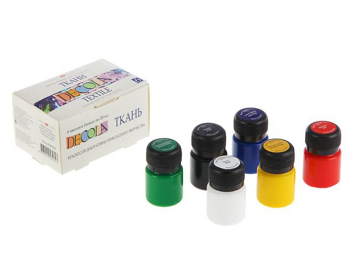 набор по ткани "декола" 6х20 мл. Набор по ткани "декола" 6х20 мл.