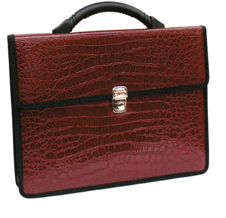 портфель кож.зам. лак "анаконда" бордовый Портфель кож.зам. лак "анаконда" бордовый