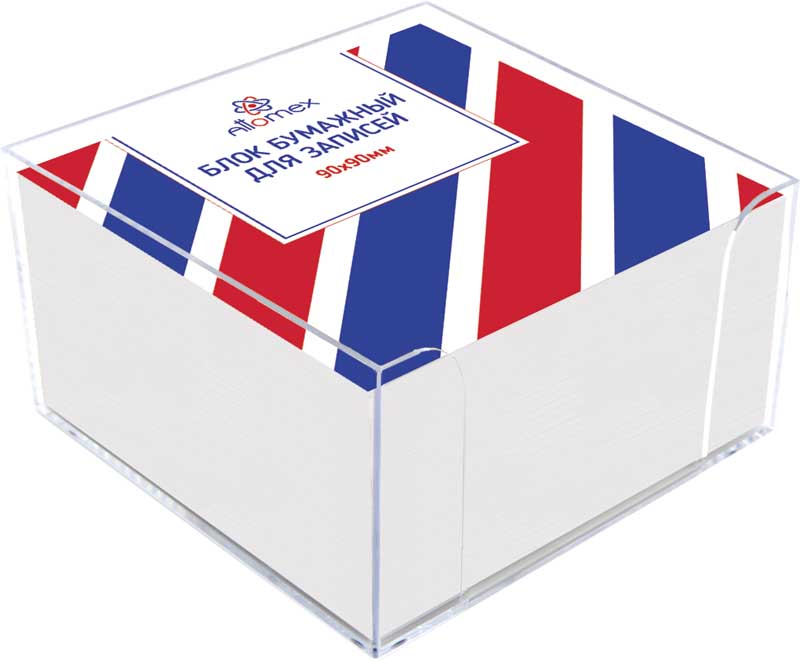 бокс с белой бумагой 90х90х50мм "attomex" прозрачный (90% белизна) Бокс с белой бумагой 90х90х50мм "attomex" прозрачный (90% белизна)