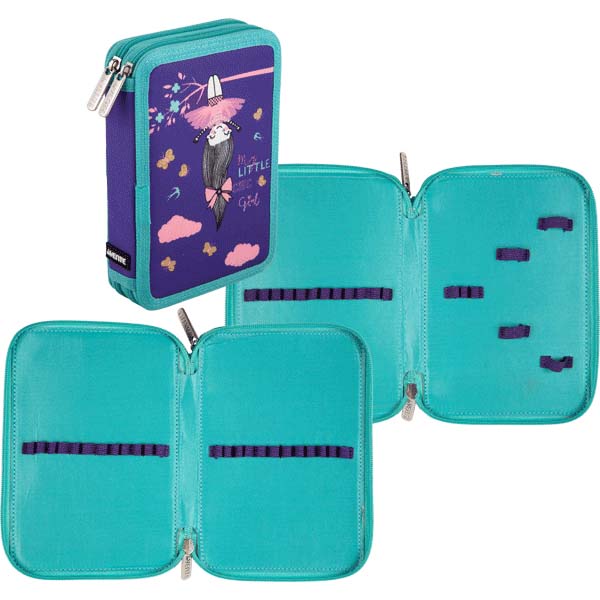 пенал на 2-х молниях devente "chic girl" 205х140мм ткань Пенал на 2-х молниях devente "chic girl" 205х140мм ткань