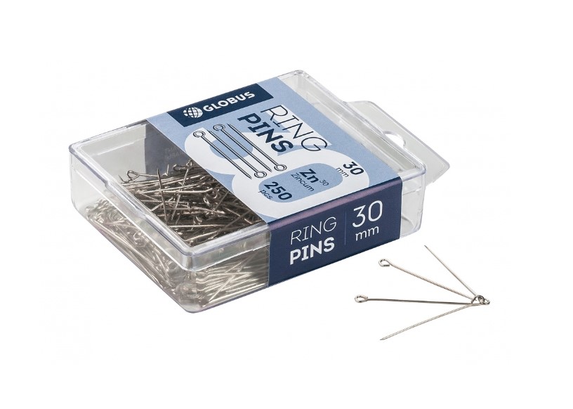 булавки швейные глобус 250шт. 30мм пласт.уп. Булавки швейные глобус 250шт. 30мм пласт.уп.