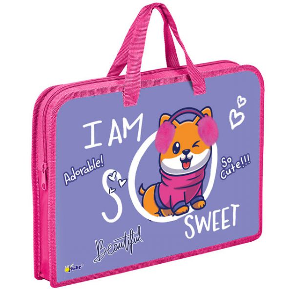 папка-портфель пласт. а4+ оникс "сиба-ину" 34х24,5х4см на молнии с ручками Папка-портфель пласт. а4+ оникс "сиба-ину" 34х24,5х4см на молнии с ручками