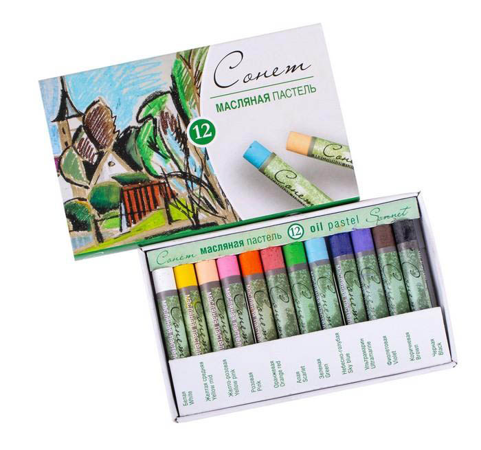 мелки пастельные масляные 12цв. "сонет" (невская палитра) Мелки пастельные масляные 12цв. "сонет" (невская палитра)