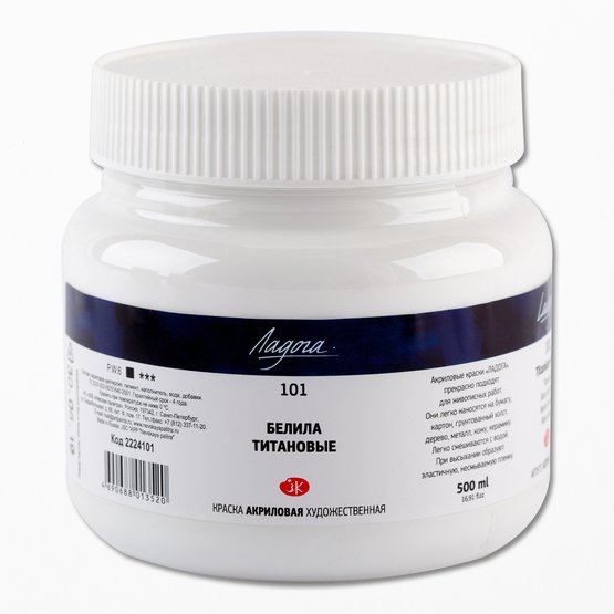 акрил "ладога" 500мл белила титановые Акрил "ладога" 500мл белила титановые