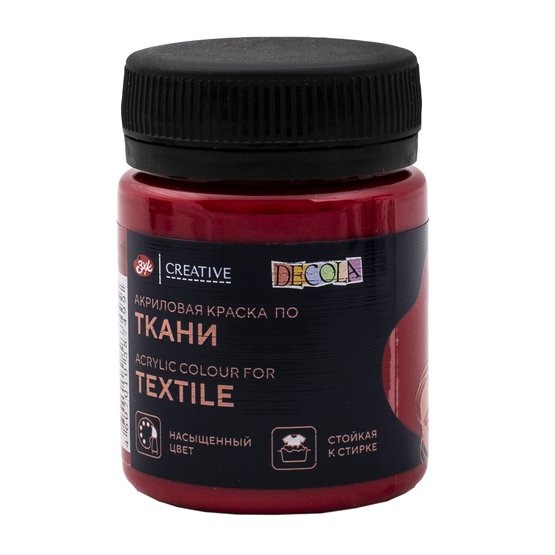 акрил по ткани "декола" 50мл карминовый Акрил по ткани "декола" 50мл карминовый